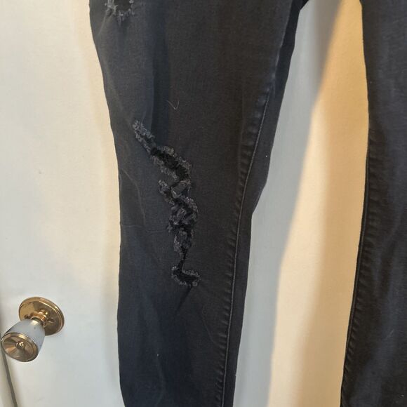 Lane Bryant Skinny Ankle Jeans Size 20 Black Mid-Rise -Stretch Distressed Y2K - Picture 5 of 12